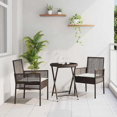 Vidaxl Braune 3-tlg. Garten Bistro-Set - Gartenmöbel Vidaxl Braune 3-tlg. Garten Bistro-Set - Gartenmöbel