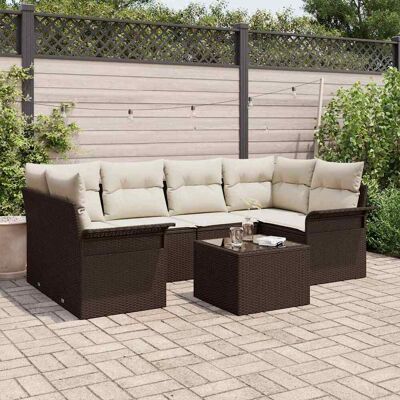Vidaxl 7-teiliges Gartensofa-Set mit Kissen Vidaxl 7-teiliges Gartensofa-Set mit Kissen