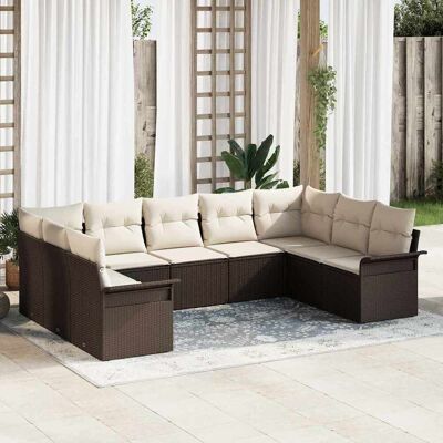 vidaXL Gartensofa-Set - Modular, Wetterfest, 9 Sitze vidaXL Gartensofa-Set - Modular, Wetterfest, 9 Sitze