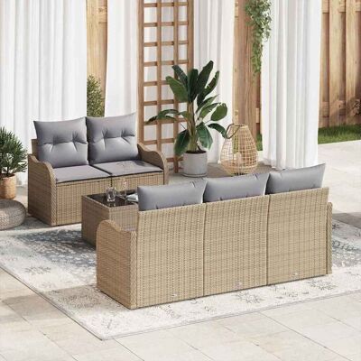 vidaXL Gartensofa-set Beige Poly-Rattan Beige vidaXL Gartensofa-set Beige Poly-Rattan Beige