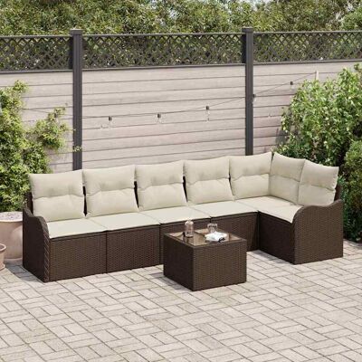 vidaXL Gartensofa-set Braun Poly-Rattan Braun vidaXL Gartensofa-set Braun Poly-Rattan Braun