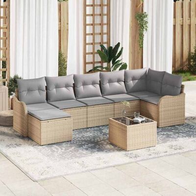 vidaXL Gartensofa-set Beige Poly-Rattan Beige vidaXL Gartensofa-set Beige Poly-Rattan Beige