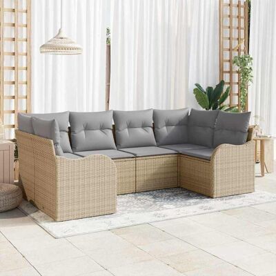 vidaXL Gartensofa-set Beige Poly-Rattan Beige vidaXL Gartensofa-set Beige Poly-Rattan Beige