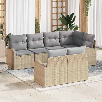 vidaXL Gartensofa-set Beige Poly-Rattan Beige vidaXL Gartensofa-set Beige Poly-Rattan Beige