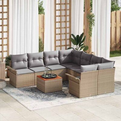 Beige Gartenmöbel-Set - 9 Stück - Outdoormöbel Beige Gartenmöbel-Set - 9 Stück - Outdoormöbel