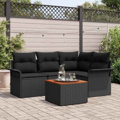 vidaXL Gartengarnitur 5-tlg. Schwarz - Outdoor Möbel vidaXL Gartengarnitur 5-tlg. Schwarz - Outdoor Möbel