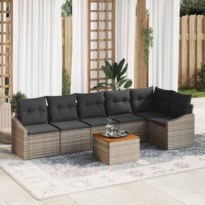 Graues 7-teiliges Gartensitzset - Outdoor-Möbel Graues 7-teiliges Gartensitzset - Outdoor-Möbel