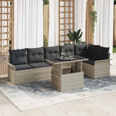 Beige Gartenmöbel-Set - Modulares 7-teiliges Outdoor-Set Beige Gartenmöbel-Set - Modulares 7-teiliges Outdoor-Set