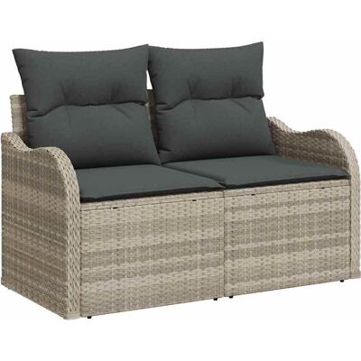 vidaXL Gartensofa-set 11 Stk. Hellgrau Poly-Rattan Hellgrau vidaXL Gartensofa-set 11 Stk. Hellgrau Poly-Rattan Hellgrau