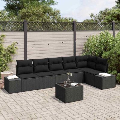 vidaXL Gartensofa-set mit Speicher Schwarz Poly-Rattan Schwarz vidaXL Gartensofa-set mit Speicher Schwarz Poly-Rattan Schwarz
