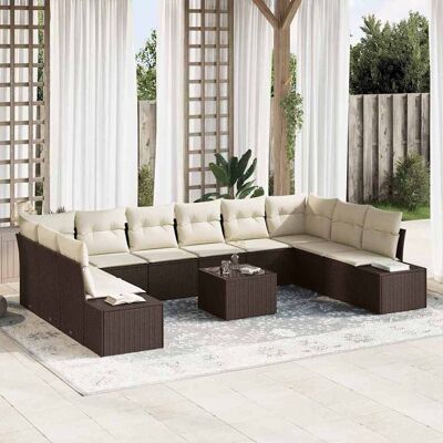 Vidaxl Gartensofaset - Grau, 10 Teile, Modular, Wetterfest Vidaxl Gartensofaset - Grau, 10 Teile, Modular, Wetterfest