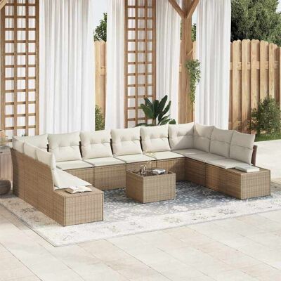 Beige Garten 11-teiliges Modularsofa-Set - Outdoormöbel Beige Garten 11-teiliges Modularsofa-Set - Outdoormöbel