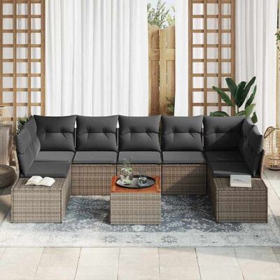 Brand Garten Modular Grau Rattan 8-teiliges Outdoor-Sofa-Set - Gartenmöbel Brand Garten Modular Grau Rattan 8-teiliges Outdoor-Sofa-Set - Gartenmöbel