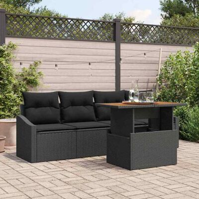 VidaXL Gartensofagarnitur - Schwarz Polyrattan - Gartenmöbel VidaXL Gartensofagarnitur - Schwarz Polyrattan - Gartenmöbel