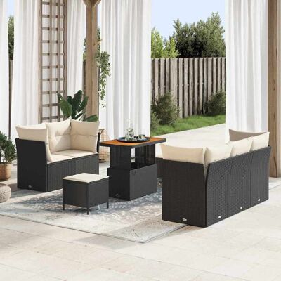 vidaXL Garten-Sofa-Set 8 pcs Schwarz Poly-Rattan Schwarz vidaXL Garten-Sofa-Set 8 pcs Schwarz Poly-Rattan Schwarz