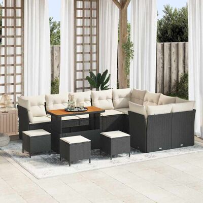 vidaXL Gartensofa-set 13 Stk. Schwarz Poly-Rattan Schwarz vidaXL Gartensofa-set 13 Stk. Schwarz Poly-Rattan Schwarz