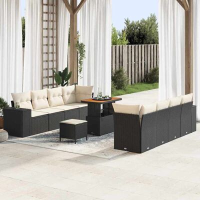 vidaXL Gartensofa-set 11 stk. Schwarz Poly-Rattan Schwarz vidaXL Gartensofa-set 11 stk. Schwarz Poly-Rattan Schwarz