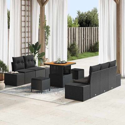 vidaXL Gartensofa-set 8 stk. 7-Sitzanzahl Schwarz Poly Rattan Schwarz vidaXL Gartensofa-set 8 stk. 7-Sitzanzahl Schwarz Poly Rattan Schwarz