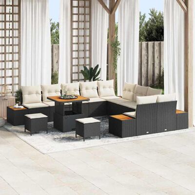 vidaXL Gartensofa-set 13 stk. 12-Sitzanzahl Schwarz Poly Rattan Schwarz vidaXL Gartensofa-set 13 stk. 12-Sitzanzahl Schwarz Poly Rattan Schwarz