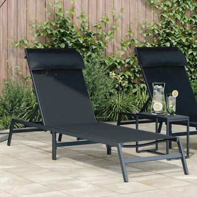 vidaXL Sonnenliege Schwarz und Anthrazit 197 x 54 x 86 cm Stahl Schwarz vidaXL Sonnenliege Schwarz und Anthrazit 197 x 54 x 86 cm Stahl Schwarz