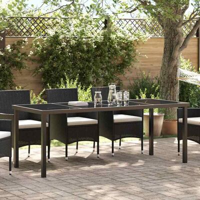 Vidaxl - 200x80x73 cm - Schwarz - Temperiertes Glas Gartentisch Vidaxl - 200x80x73 cm - Schwarz - Temperiertes Glas Gartentisch