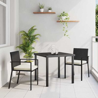Vidaxl Gartentisch-Set 3 Schwarz Poliratán Vidaxl Gartentisch-Set 3 Schwarz Poliratán