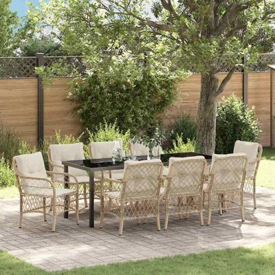 Generic - 9-Tieres Garten Ess-Set - Beige - Poly-Rattan - Garden Set Generic - 9-Tieres Garten Ess-Set - Beige - Poly-Rattan - Garden Set
