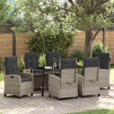 Generic - Garden7-Piece - Light Grey - Rattan - Outdoor Dining Set Generic - Garden7-Piece - Light Grey - Rattan - Outdoor Dining Set