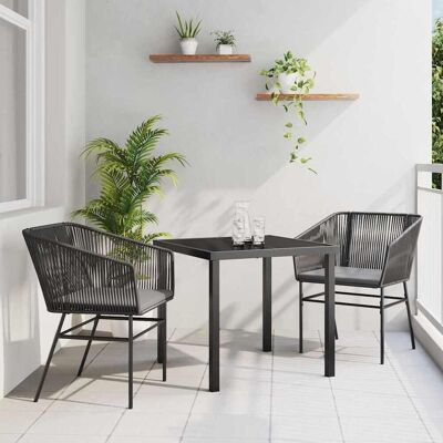 Vidaxl Gartentischset 3-tlg Schwarz Polyrattan Vidaxl Gartentischset 3-tlg Schwarz Polyrattan