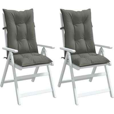 vidaXL Hochlehner-Kissen - 2 Stück. Melange dunkelgrau - 120 x 50 x 7 cm Sitzkissen vidaXL Hochlehner-Kissen - 2 Stück. Melange dunkelgrau - 120 x 50 x 7 cm Sitzkissen