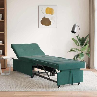 vidaXL Schlafsofa Dunkelgrün 194 x 67 x 82 cm Samt Grün vidaXL Schlafsofa Dunkelgrün 194 x 67 x 82 cm Samt Grün