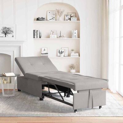 vidaXL Schlafsofa Ausziehbar Hellgrau 194 x 67 x 82 cm Mikrofaser Hellgrau vidaXL Schlafsofa Ausziehbar Hellgrau 194 x 67 x 82 cm Mikrofaser Hellgrau