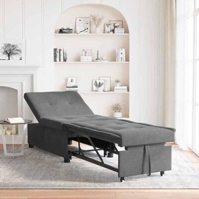 vidaXL Schlafsofa Ausziehbar Dunkelgrau 194 x 67 x 82 cm Mikrofaser Grau vidaXL Schlafsofa Ausziehbar Dunkelgrau 194 x 67 x 82 cm Mikrofaser Grau