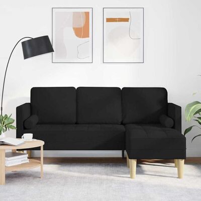 vidaXL L-förmiger Sofa Schwarz 160cm Stoff vidaXL L-förmiger Sofa Schwarz 160cm Stoff