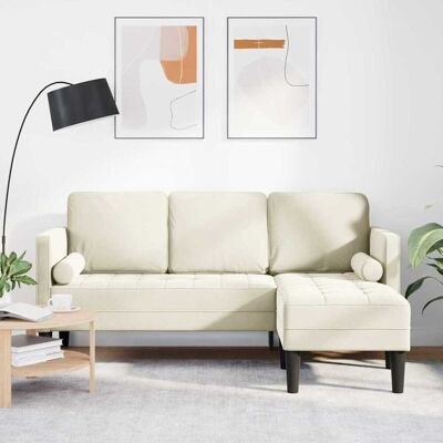 Vidaxl Moderner Creme Polyester-Sofa - Sofa Vidaxl Moderner Creme Polyester-Sofa - Sofa