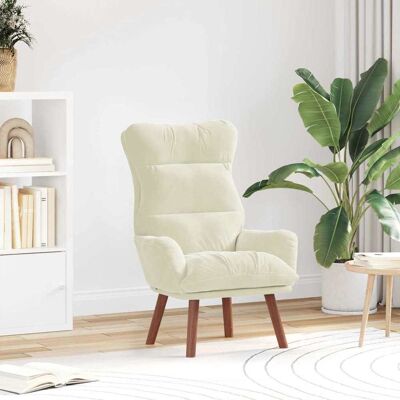 vidaXL Sessel Creme 69 x 74 x 93 cm Samt Creme vidaXL Sessel Creme 69 x 74 x 93 cm Samt Creme