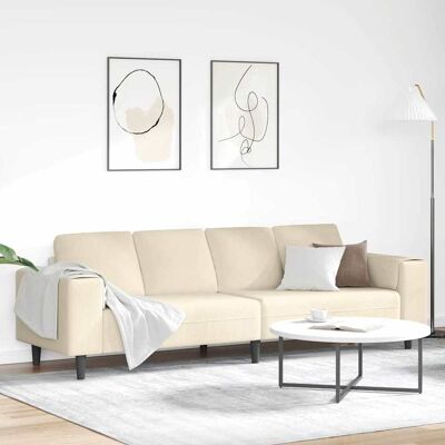 vidaXL Sofa Creme 250 x 77 x 76 cm Cordstoff Creme vidaXL Sofa Creme 250 x 77 x 76 cm Cordstoff Creme
