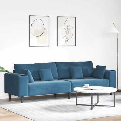 vidaXL Sofa Blau 250 x 77 x 76 cm Samt Blau vidaXL Sofa Blau 250 x 77 x 76 cm Samt Blau