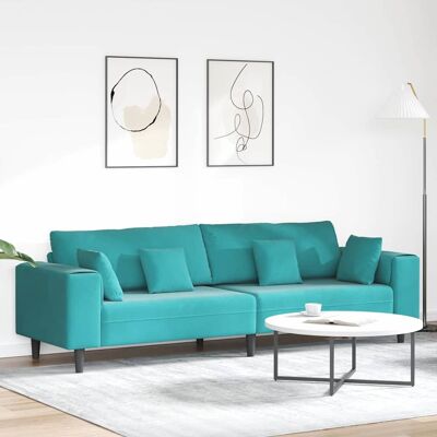 vidaXL Sofa Türkis 250 x 77 x 76 cm Samt Türkis vidaXL Sofa Türkis 250 x 77 x 76 cm Samt Türkis