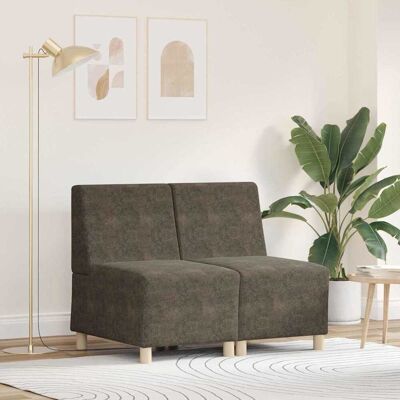 vidaXL Modulares Armfreies Sofa 2 pcs Dunkelgrau 55 x 74 x 82 cm Grau vidaXL Modulares Armfreies Sofa 2 pcs Dunkelgrau 55 x 74 x 82 cm Grau