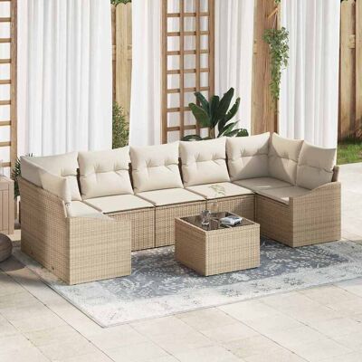 Gartenmöbel-Set 8-teilig Beige Poly Rattan Gartenmöbel-Set 8-teilig Beige Poly Rattan