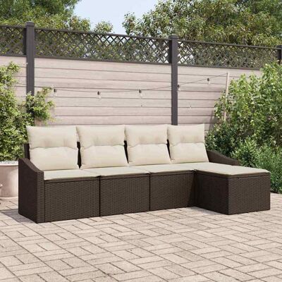 Vidaxl - Gartensofa Set 5-teilig Braun Rattan Vidaxl - Gartensofa Set 5-teilig Braun Rattan