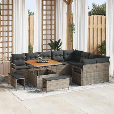 vidaXL Garten-Sofa-Set 12 stk. 11-Sitzanzahl Grau Grau vidaXL Garten-Sofa-Set 12 stk. 11-Sitzanzahl Grau Grau
