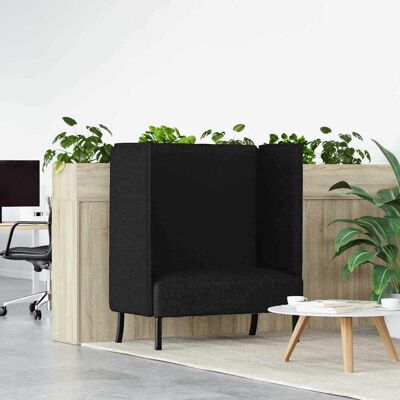 vidaXL Hoher Rücken Sofa 101cm Schwarz Stoff Schwarz vidaXL Hoher Rücken Sofa 101cm Schwarz Stoff Schwarz