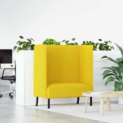 vidaXL Hoher Rücken Sofa 101cm Hellgelb Stoff Gelb vidaXL Hoher Rücken Sofa 101cm Hellgelb Stoff Gelb