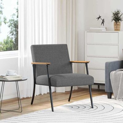 vidaXL Sessel Dunkelgrau Stoff Grau vidaXL Sessel Dunkelgrau Stoff Grau