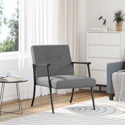 vidaXL Sessel Dunkelgrau Stoff Grau vidaXL Sessel Dunkelgrau Stoff Grau