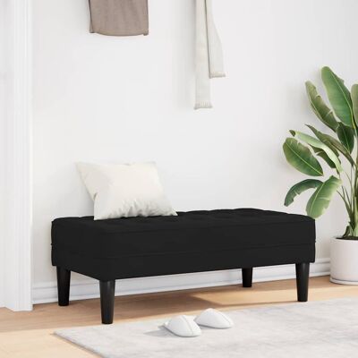 Vidaxl Schwarzes Holz-Synthetikleder-Mittelgroßer robuster Sitz - Möbel Vidaxl Schwarzes Holz-Synthetikleder-Mittelgroßer robuster Sitz - Möbel