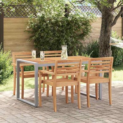 Vidaxl Grauer Außentisch 140x80x75 cm - Esstisch Vidaxl Grauer Außentisch 140x80x75 cm - Esstisch