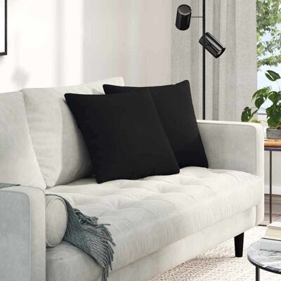 vidaXL Sofakissen 2 Stück Schwarz 45 x 45 cm Stoff Schwarz vidaXL Sofakissen 2 Stück Schwarz 45 x 45 cm Stoff Schwarz